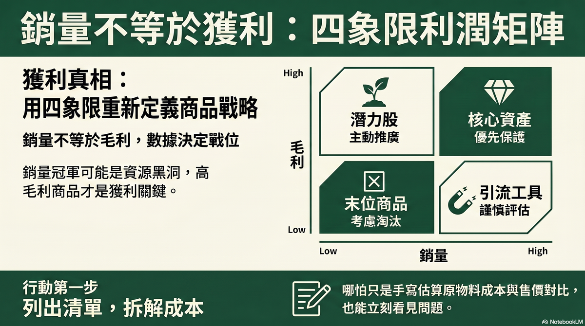 銷量冠軍不等於毛利冠軍：用數據重新定義你的「明星商品」與定價策略